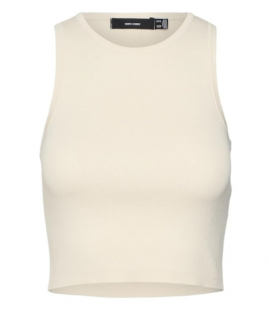 TOATE PRODUSELE - Maiou crop top pentru femei VERO MODA Vmginny SL O-Neck, crem, S