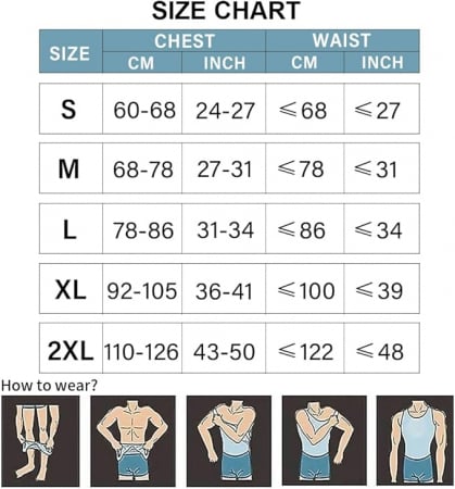 Maiou modelator pentru barbati Hanerdun, compresiv, alb, L [4]