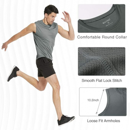 Maiou sport pentru barbati MEETYOO, gri, M [4]