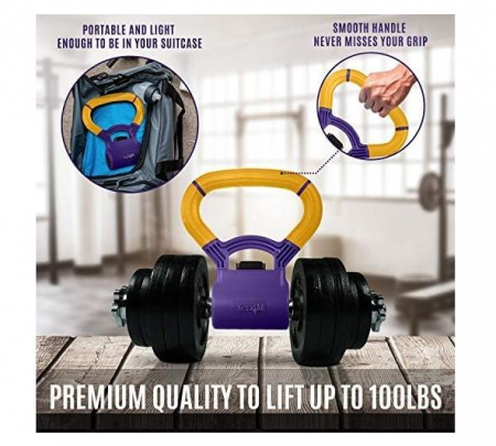 Mâner reglabil Yes4All pentru a transforma ganterele în Kettlebell [4]
