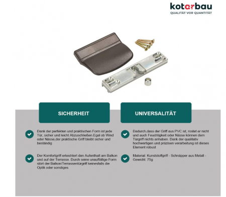 Maner usa balcon plastic KOTARBAU 5907465905091, maro inchis [1]