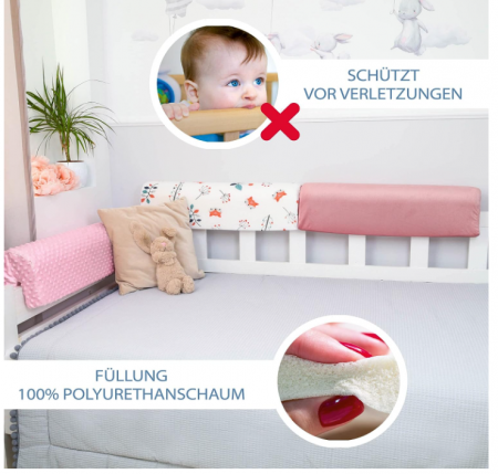 Margine de siguranta pentru pat Totsy Baby, pentru Copii, 90 cm, roz [3]