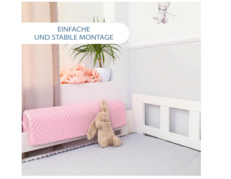 Margine de siguranta pentru pat Totsy Baby, pentru Copii, 90 cm, roz [2]