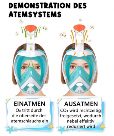 Mască de scufundări cu față completă Vitare, câmp vizual 180°, S/M [9]