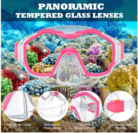 Masca de scufundări pentru copii JEMULICE, 4-16 ani [4]