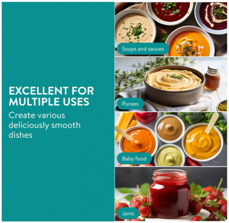 Masina de pasat/macinat, Moara rotativa Navaris din otel inoxidabil cu 3 discuri, 20 cm diametru [6]