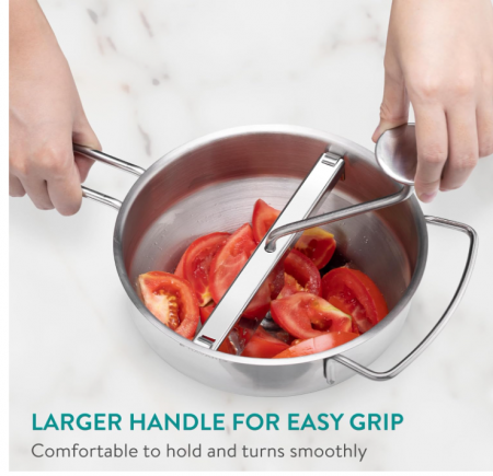 Masina de pasat/macinat, Moara rotativa Navaris din otel inoxidabil cu 3 discuri, 20 cm diametru [9]