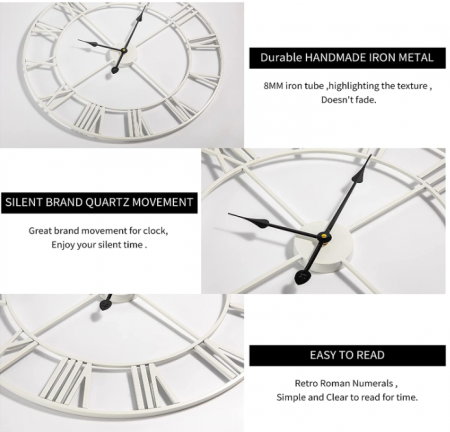 Maxstar Ceas de perete de 40 cm cu numere romane [2]