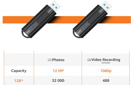 Memorie USB 3.1 de 128 GB Amazon Basics, 130 MB/s, negru [5]