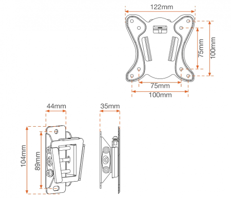 Metronic 451053 Suport pentru monitoare și televizoare de 13-28" (33-71cm), înclinabil, negru [3]