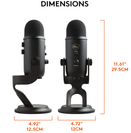 Microfon profesional Blue Microphones Yeti Logitech, negru [8]