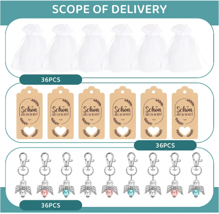MIIEPLS Pachet de 36 pandantive cu înger păzitor, pentru nuntă, botez, sarbatori [2]