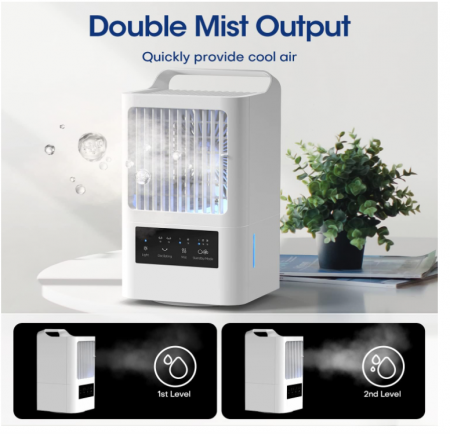 Mini aparat de aer conditionat portabil OMISOON cu pulverizare apa, 800 ml, oscilație de 120° [6]