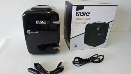 Mini frigider YASHE de 4 litri/6 doze, 220 V AC/12 V DC, negru [1]