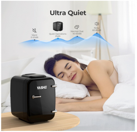 Mini frigider YASHE de 4 litri/6 doze, 220 V AC/12 V DC, negru [7]
