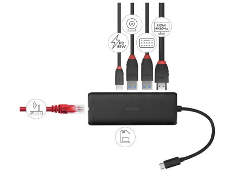 Mini stație de andocare pentru laptop LINDY 43358 DST-Mini USB C [3]