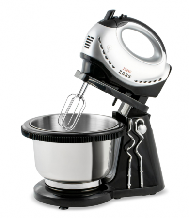 Mixer de mana Zass ZHM 05 BS, cu bol rotativ inox cu volum 3 l, 200 W, 5 trepte de viteza [3]