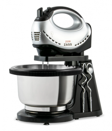 Mixer de mana Zass ZHM 05 BS, cu bol rotativ inox cu volum 3 l, 200 W, 5 trepte de viteza [1]