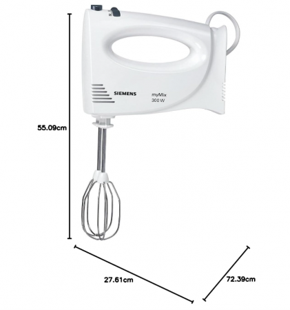 Mixer Siemens MQ95020N,  2 cârlige pentru aluat, 2 teluri, 300 W [5]