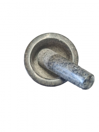 Mojar cu pistil Relaxdays, Robust si Rezistent, 100ml, Ø 8,5 cm, gri antrcit [1]