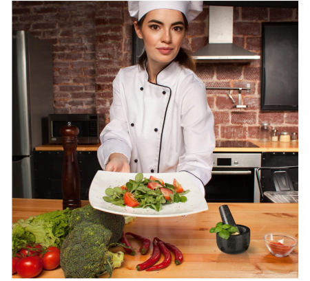 Mojar cu pistil Relaxdays, Robust si Rezistent, 100ml, Ø 8,5 cm, gri antrcit [3]