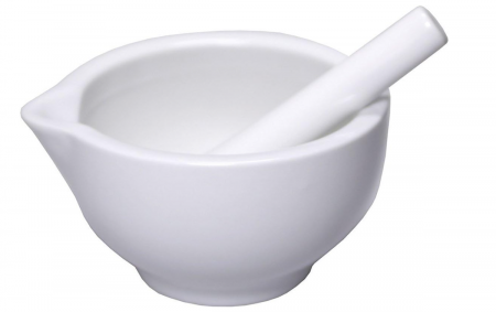 Bucatarie & Servire - Mojar/Mortar din Ceramica cu Pistil ORION, Alb, Diametru 8,5 cm