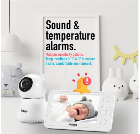 Monitor video pentru bebelusi Sainlogic, 1080P FHD, alb [6]