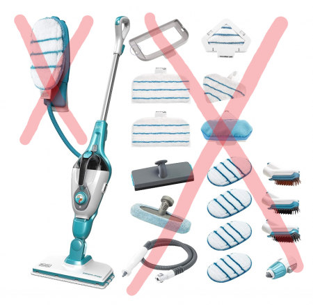 Mop cu abur BLACK+DECKER și mănușă STEAMITT, 1300W, 500 ml, FSMH1321JSM-QS [3]