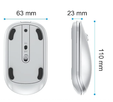 Mouse cu bluetooth OMOTON pentru iPad și iPhone, argintiu [4]