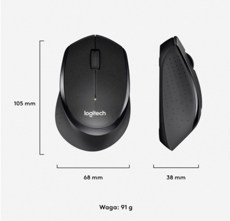 Mouse fără fir Logitech M330 SILENT PLUS, Negru [9]