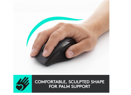 Mouse fără fir Logitech M705 Marathon, receptor USB unificator de 2,4 GHz, 1000 DPI, gri [2]