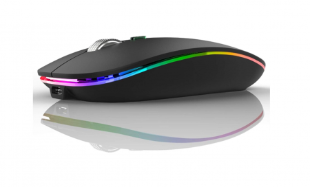 Mouse fără fir Uiosmuph G12, silențios LED 2.4G, reîncărcabil, receptor Nano USB, 1600 DPI [0]