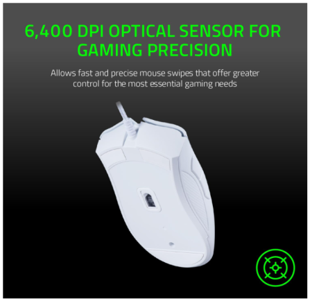Mouse Gaming RAZER DeathAdder Essential 2021, 6400 dpi, alb [5]