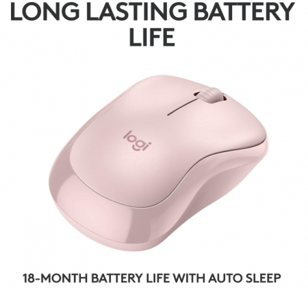 Mouse silențios wireless cu Bluetooth Logitech M240, roz [4]