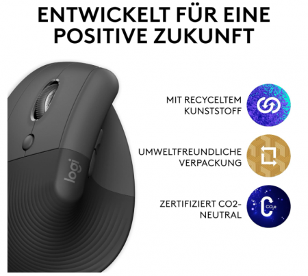 Mouse vertical Logitech Lift stangaci, Bluetooth, grafit [4]