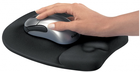 Mousepad ergonomic pentru încheietura mâinii din spumă cu memorie Fellowes 9176501, negru [4]