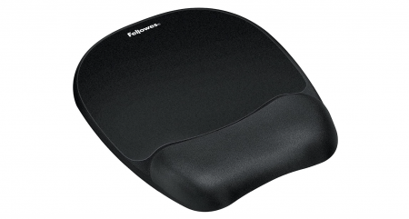PC, Periferice & Software - Mousepad ergonomic pentru încheietura mâinii din spumă cu memorie Fellowes 9176501, negru