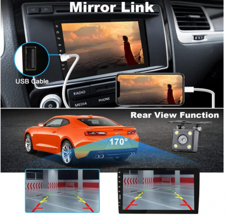 Multimedia Player auto X-REAKO, compatibil cu Apple CarPlay, 9 inch [7]