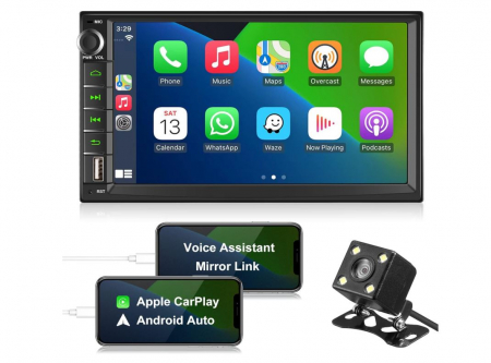 Multimedia Player auto ZKJAYOE, compatibil cu Apple CarPlay și Android Car, 7 inchi [0]