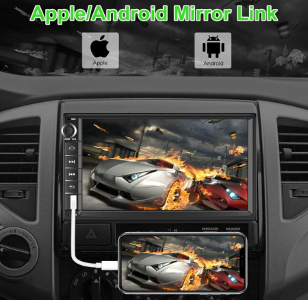 Multimedia Player auto ZKJAYOE, compatibil cu Apple CarPlay și Android Car, 7 inchi [7]