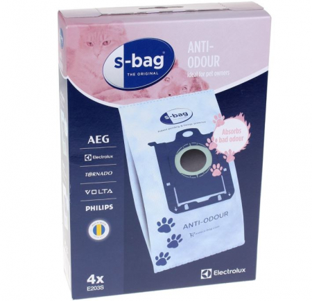 Ingrijire Locuinta - Set 4 saci de aspirator E203S, ELECTROLUX 9001684597, ANTI ODOUR (anti-miros)