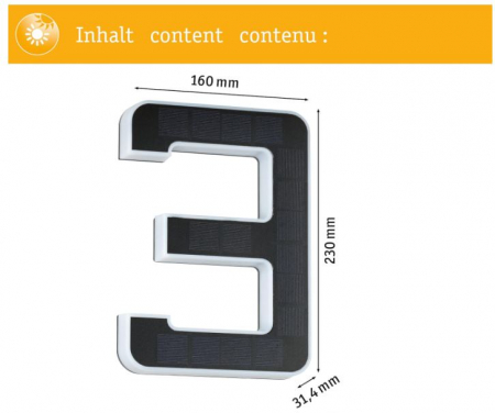 Numar LED solar de casa Paulmann, numarul 3, IP44, 3000 K [4]
