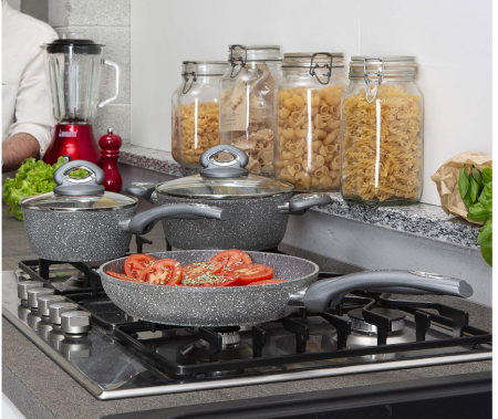 Oala marmorata antiaderenta Aeternum, Madame Petravera 3.0, cu inducție, Diametru 20 cm, Gri [5]