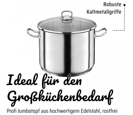 Oală profesională mare GSW pentru supă, paste, oțel inoxidabil, 28 cm, 15 litri [5]
