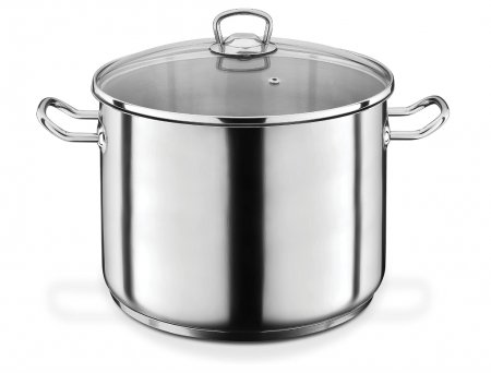 Bucatarie & Servire - Oală profesională mare GSW pentru supă, paste, oțel inoxidabil, 28 cm, 15 litri