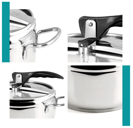 Oala sub presiune INOXPRAN, oțel inoxidabil, capacitate 3.5L [4]