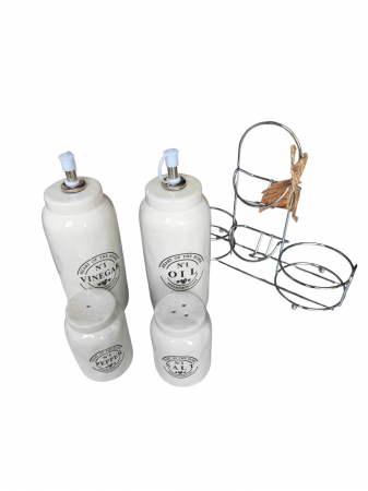 Oliviera 4 bucati Tognana Countryside Menage, recipiente din ceramica pentru sare, piper, ulei, oțet [1]