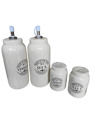 Oliviera 4 bucati Tognana Countryside Menage, recipiente din ceramica pentru sare, piper, ulei, oțet [3]