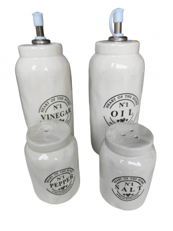 Oliviera 4 bucati Tognana Countryside Menage, recipiente din ceramica pentru sare, piper, ulei, oțet [2]