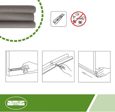 Opritor izolator pentru usa Amig protectie anti-frig si insecte usi, gri [2]